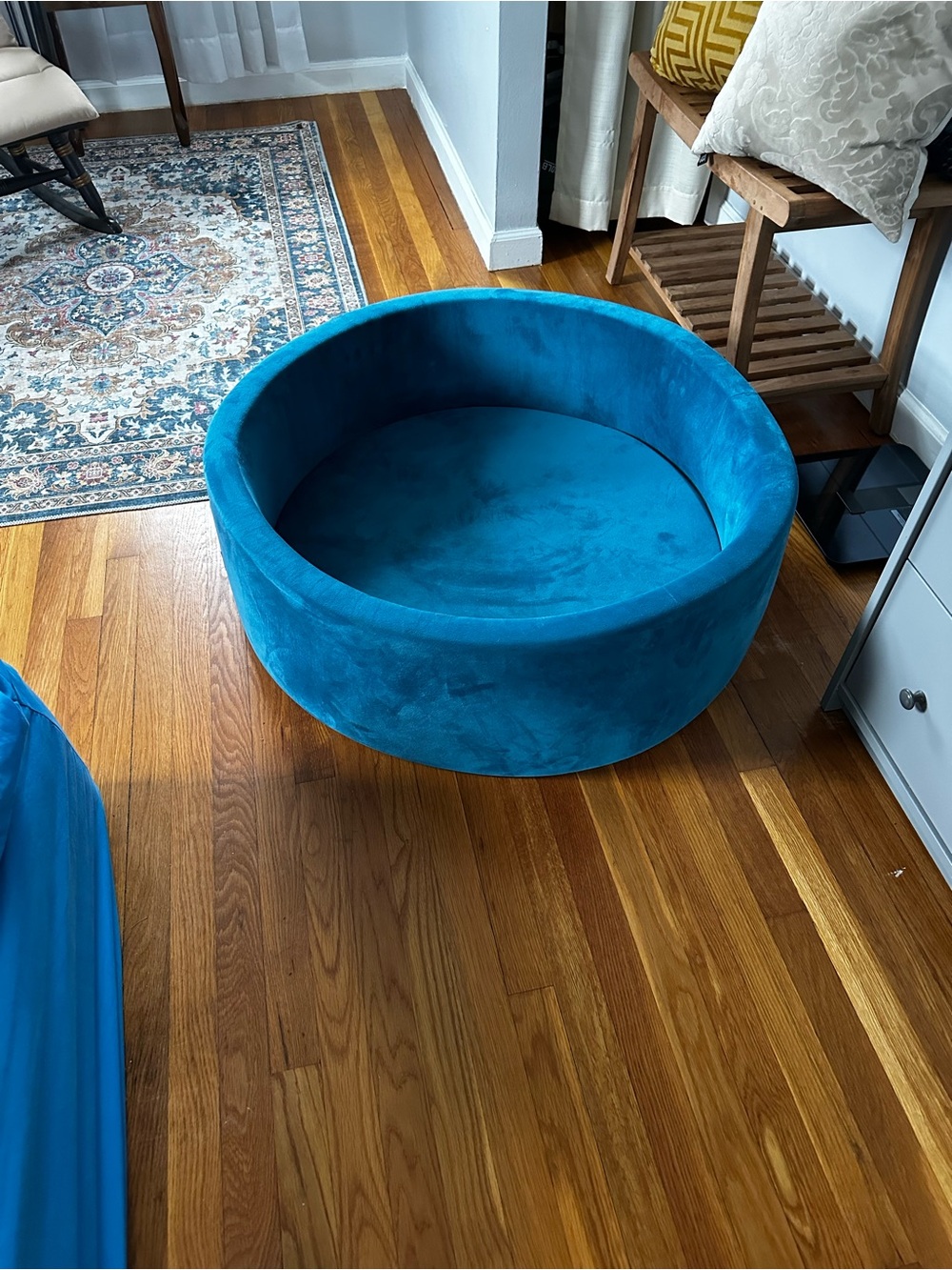 Teal Plush Round Bed ball pit nap activity center - Home Accents